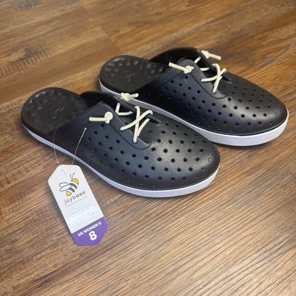 Joybees Weekend Mule Modern Women's Sz 8 Slip-On comfort Shoes Black white - Picture 4 of 10